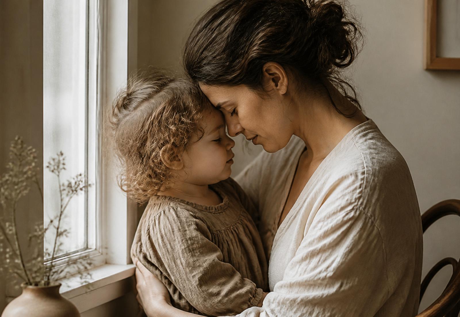 A parent and child sharing a quiet moment